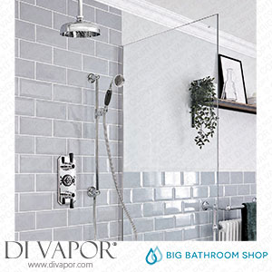 Big Bathroom Shop SBTR1405CB Milano Elizabeth - Chrome and Black Traditional Thermostatic Shower with Ceiling Mounted Shower Head and Riser Rail (2 Outlet) Spare Parts