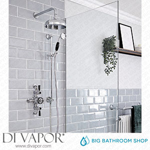 Big Bathroom Shop SBTR3106CB Milano Elizabeth - Chrome and Black Traditional Triple Exposed Thermostatic Shower with Shower Head and Riser Rail (2 Outlet) Spare Parts