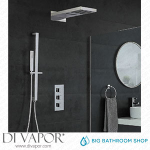 Big Bathroom Shop SBTRD1116 Milano Arvo - Chrome Thermostatic Shower with Diverter Waterblade Shower Head Hand Shower and Riser Rail (3 Outlet) Spare Parts