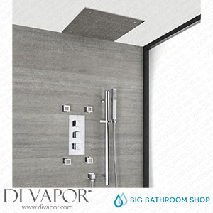 Big Bathroom Shop SBTRD1119 Milano Arvo - Chrome Thermostatic Shower with Diverter Recessed Shower Head Body Jets and Riser Rail with Hand Shower (3 Outlet) Spare Parts