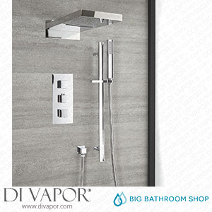 Big Bathroom Shop SBTRD1120 Milano Arvo - Chrome Thermostatic Shower with Diverter Waterblade Shower Head and Riser Rail with Hand Shower (3 Outlet) Spare Parts