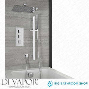 Big Bathroom Shop SBTRD1122 Milano Arvo - Chrome Thermostatic Shower with Diverter Overflow Bath Filler Shower Head and Riser Rail with Hand Shower (3 Outlet) Spare Parts