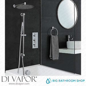 Big Bathroom Shop SBTRD1209 Milano Mirage - Chrome Thermostatic Shower with Diverter Shower Head Hand Shower Bath Filler and Riser Rail (3 Outlet) Spare Parts