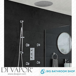 Big Bathroom Shop SBTRD1214 Milano Mirage - Chrome Thermostatic Shower with Diverter Recessed Shower Head Hand Shower Riser Rail and Body Jets (3 Outlet) Spare Parts