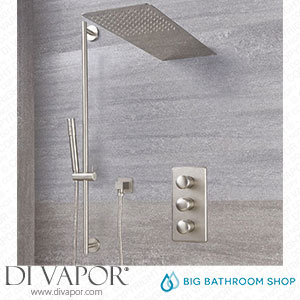 Big Bathroom Shop SBTRD1506N Milano Ashurst - Brushed Nickel Thermostatic Shower with Diverter Waterblade Shower Head Hand Shower and Riser Rail (3 Outlet) Spare Parts