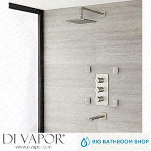 Big Bathroom Shop SBTRD1615N Milano Hunston - Triple Diverter Thermostatic Shower Valve Square Head Spout and Body Jets - Brushed Nickel Spare Parts