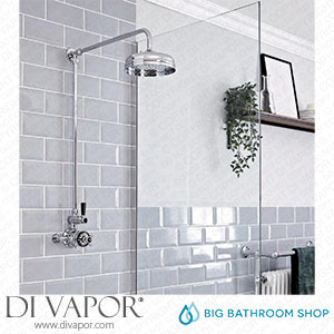 Big Bathroom Shop SBTW3101CB Milano Elizabeth - Chrome and Black Traditional Twin Exposed Thermostatic Shower with Round Shower Head and Rigid Riser Rail (1 Outlet) Spare Parts