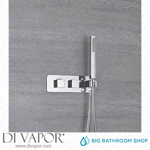 Big Bathroom Shop SBTWD1106 Milano Arvo - Modern Square Twin Diverter Thermostatic Shower Valve with Hand Shower - Chrome Spare Parts