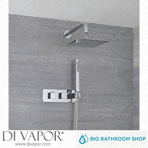 Big Bathroom Shop SBTWD1107 Milano Arvo - Modern Square Twin Diverter Thermostatic Shower Valve with Handset and 200mm Head Spare Parts