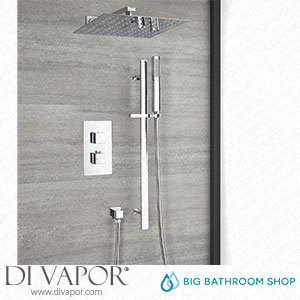 Big Bathroom Shop SBTWD1119 Milano Arvo - Chrome Thermostatic Shower with Diverter Riser Rail with Hand Shower and Shower Head (2 Outlet) Spare Parts