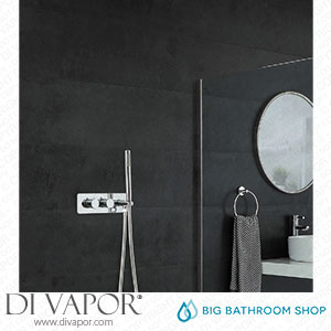 Big Bathroom Shop SBTWD1204 Milano Mirage - Modern Round Twin Diverter Thermostatic Valve with Hand Shower - Chrome Spare Parts