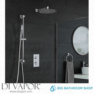 Big Bathroom Shop SBTWD1214 Milano Mirage - Chrome Thermostatic Shower with Diverter Shower Head Hand Shower and Riser Rail (2 Outlet) Spare Parts