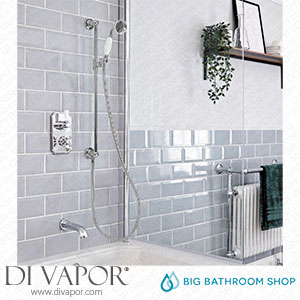 Big Bathroom Shop SBTWD1403 Milano Elizabeth - Chrome and White Traditional Thermostatic Shower with Diverter Riser Rail and Bath Spout (2 Outlet) Spare Parts