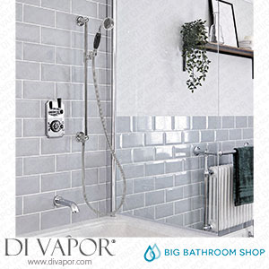 Big Bathroom Shop SBTWD1403CB Milano Elizabeth - Chrome and Black Traditional Thermostatic Shower with Diverter Riser Rail and Bath Spout (2 Outlet) Spare Parts