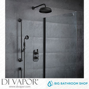 Big Bathroom Shop SBTWD1404BL Milano Elizabeth - Black Traditional Thermostatic Shower with Diverter Shower Head Hand Shower and Riser Rail (2 Outlet) Spare Parts