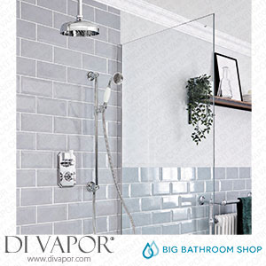 Big Bathroom Shop SBTWD1405 Milano Elizabeth - Chrome and White Traditional Thermostatic Shower with Diverter Shower Head Ceiling Arm and Riser Rail (2 Outlet) Spare Parts