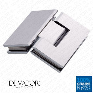 135 Degree Glass to Glass Shower Door Hinge | Chrome Plated Solid Copper | Square Edges