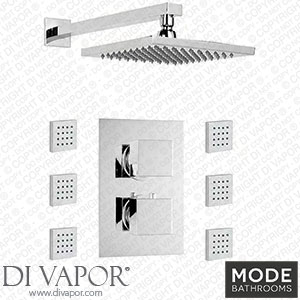 Mode Ellis Thermostatic Twin Shower Valve with Body Jets and Shower Head Set - SHK02A Spare Parts