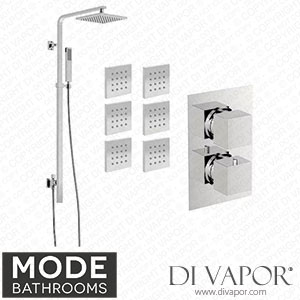 Mode Bathrooms SHKSET023 Ellis Twin Thermostatic Shower Set with Body Jets + Riser Kit Spare Parts