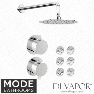 Mode Bathrooms SHKSET030A Hardy Round Twin Thermostatic Shower Set with Wall Shower Head and Body Jets Spare Parts