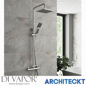 Architeckt SHWMIXRNDSQ001 Thermostatic Mixer Shower Set Square Chrome Twin Head Exposed Spare Parts