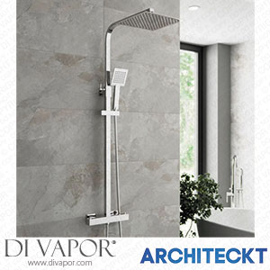 Architeckt SHWMIXSQU002 Thermostatic Shower Mixer Square Chrome Bathroom Twin Head Set Spare Parts