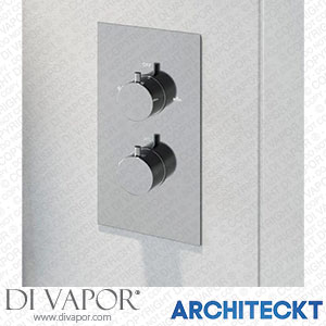 Architeckt SHWVCONRND002 Concealed Shower Valve Thermostatic Twin Outlet Chrome Dual Control Spare Parts