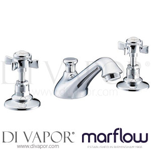 Marflow SJ400CPEH St James England Handle Three Hole Basin Mixer with Pop Up Waste Spare Parts