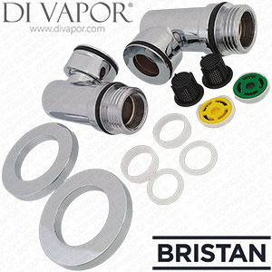 Bristan SKINLET-11CP Elbow Kit for Modern Mini Valve Chrome - Pair