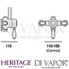 Heritage Ryde Single Shower Valve Bottom Outlet Dimensions