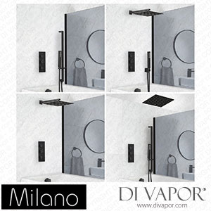 Milano SMLBLBMVL Preto Black Thermostatic Shower Bath System Spare Parts