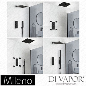 Milano SMLBLSMVL Preto Black Thermostatic Shower System Spare Parts