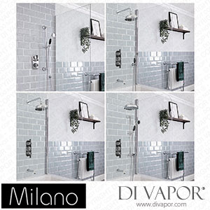 Milano SMLEBCBMVL Elizabeth Chrome and Black Traditional Thermostatic Shower Bath System Spare Parts