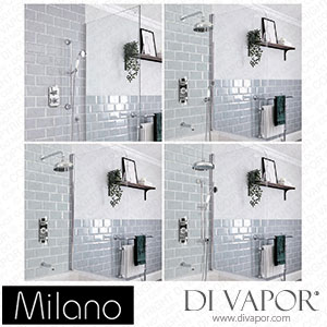 Milano SMLEBCWMVL Elizabeth Chrome and White Traditional Thermostatic Shower Bath System Spare Parts