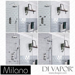 Milano SMLESCBMVL Elizabeth Chrome and Black Traditional Thermostatic Shower System Spare Parts