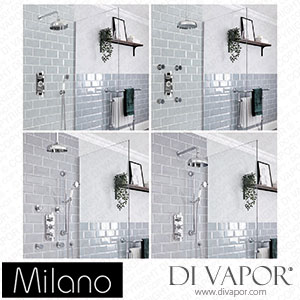 Milano SMLESCWMVL Elizabeth Chrome and White Traditional Thermostatic Shower System Spare Parts