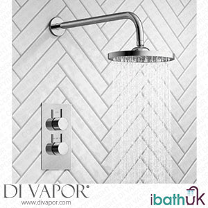 iBathUK SP9100 Round Thermostatic Mixer Shower Set 8 Head Chrome Diverter Valve Kit Spare Parts