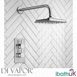 iBathUK SP9120 Square Thermostatic Mixer Shower Set 8 Head Chrome Diverter Valve Kit Spare Parts