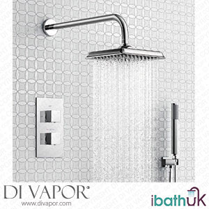 iBathUK SP9242 Thermostatic Mixer Shower Set 8 Head Chrome 2 Way Valve Kit + Handset Spare Parts