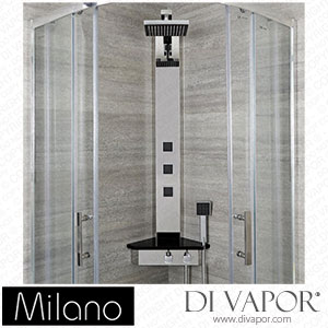 Milano SPCM140 Astley Modern Corner Thermostatic Shower Tower Panel Chrome and Black Spare Parts