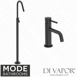 Mode Bathrooms SPENPACK23 Spencer Black Basin and Freestanding Bath Filler Tap Pack Spare Parts