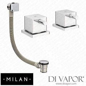 Milan SQ-SV-PACK Deck Bath Side Valves with Square Freeflow Bath Filler Spare Parts