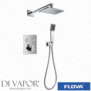 Flova SRT2WPK2-V Spring Goclick Thermostatic 2-Outlet Shower Valve with Fixed Head and Handshower Kit Spare Parts