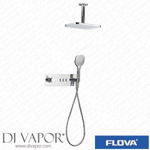 Flova SRT3WPK2-V Spring Goclick Horizontal Thermostatic 3-Outlet Shower Valve with 2-Function Rainshower and Integral Handshower Kit Spare Parts