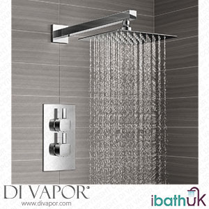 iBathUK SS2WCSQ01 Thermostatic Mixer Shower Set 8 Head Chrome Valve Kit + Bath Filler Tap Spare Parts