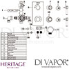 Heritage Somersby Recessed Shower Valve Spare Parts Drawing