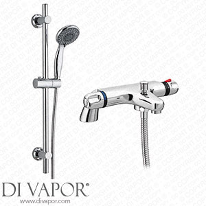 Victorian Plumbing Modern Chrome Thermostatic Bath Shower Mixer Tap + Slider Shower Rail Kit - ST0401 Spare Parts