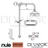 Premier Nuie Traditional Riser Kit with Fixed Shower Head Handset Dimension