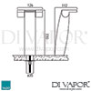 VADO Summit Extended Basin Mixer Deck Mounted Tap Dimensions