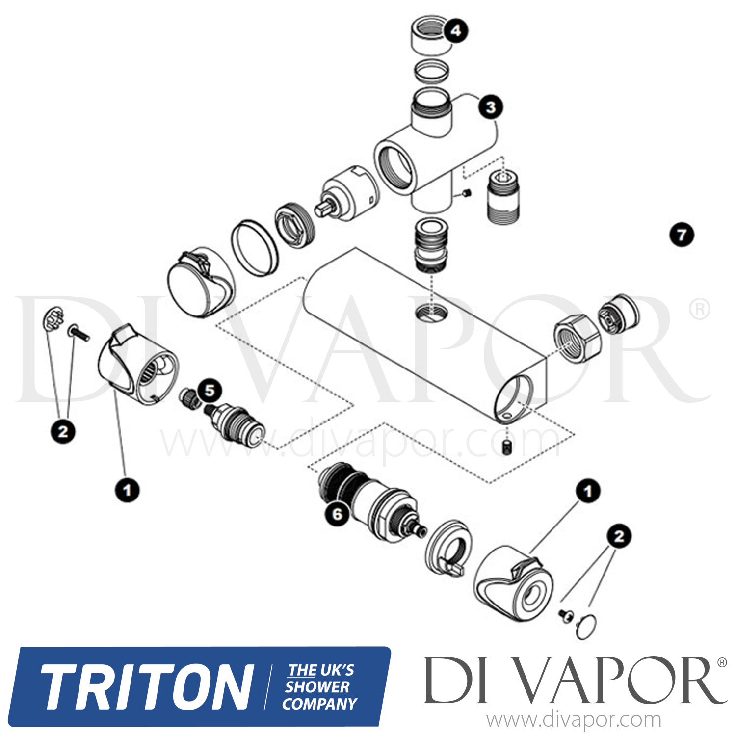 Triton SWTIATHBMDIV Tian Bar Shower Mixer with Diverter Spare Parts